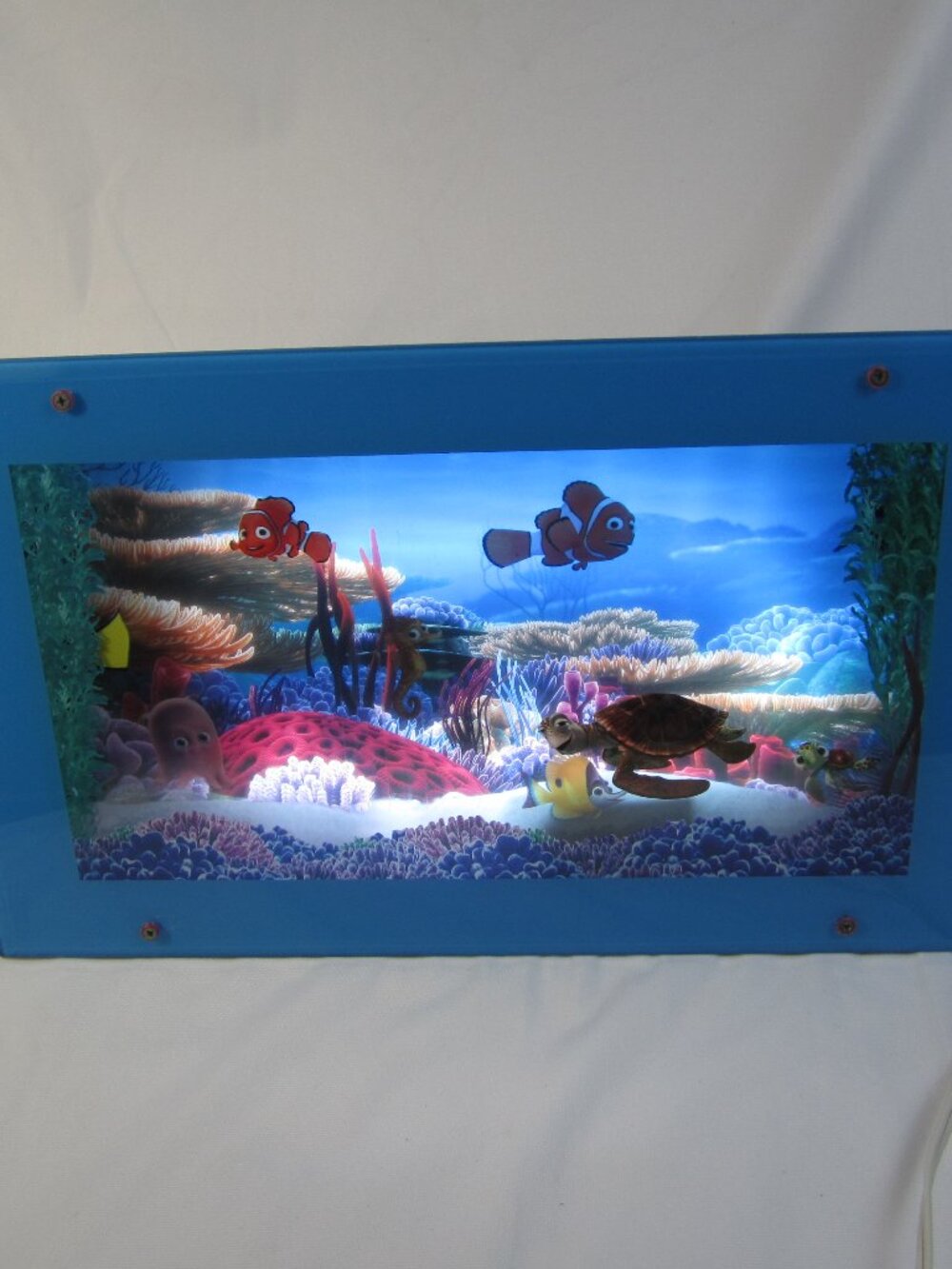 Disney Finding Nemo Moving Picture Light Seascape Lamp W Sound 11.5x 19.25"Works